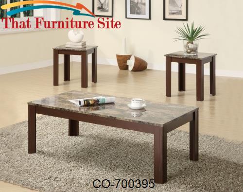 3 Piece Occasional Table Sets Contemporary Cocktail and End Table Set 