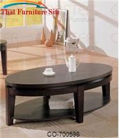 Bosworth Contemporary Oval Cocktail Table with Shelf by Coaster Furniture 