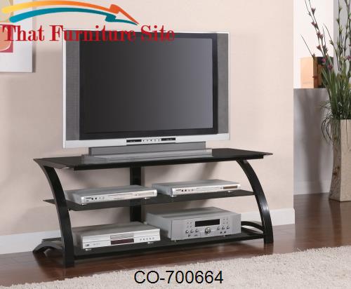 TV Stands Contemporary Metal and Glass Media Console by Coaster Furnit
