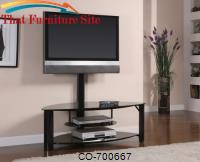 TV Stands Contemporary Metal and Glass Media Console with Bracket by Coaster Furniture 