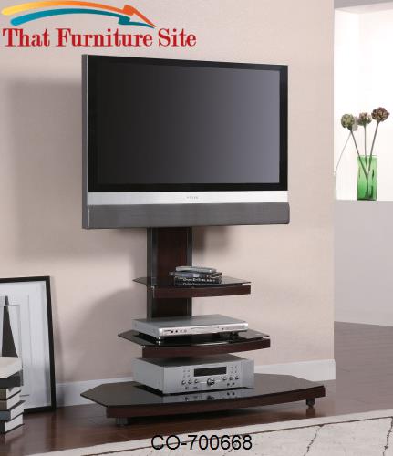 TV Stands Contemporary Tiered Media Console with Bracket by Coaster Fu