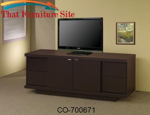 TV Stands Contemporary Media Console with Drawers and Shelves by Coast