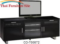TV Stands Contemporary TV Console with High Gloss Black Finish by Coaster Furniture 