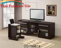 TV Stands Contemporary TV Console with Hidden Mobile Computer Caddy by Coaster Furniture 