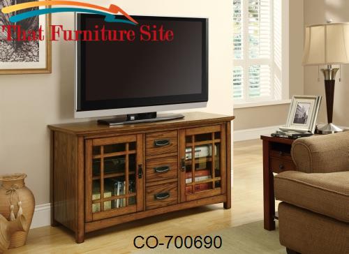 TV Stands TV Console with Windowpane Door Fronts by Coaster Furniture 