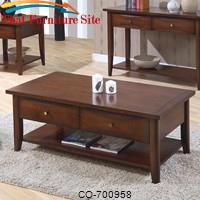 Whitehall Coffee Table w/ Shelf &amp; Drawers by Coaster Furniture 