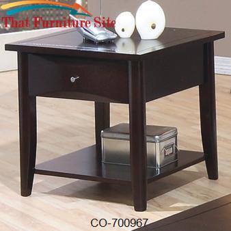 Whitehall End Table w/ Shelf &amp; Drawer by Coaster Furniture  | Austin