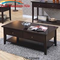Whitehall Coffee Table w/ Shelf &amp; Drawers by Coaster Furniture 