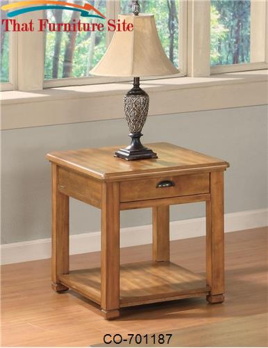 Woodside Casual Contemporary End Table with Drawer and Shelf by Coaste