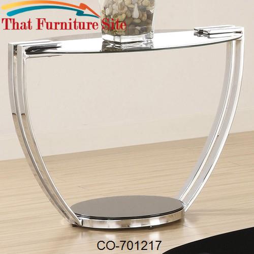 Roosevelt Contemporary Metal End Table with Glass Top by Coaster Furni