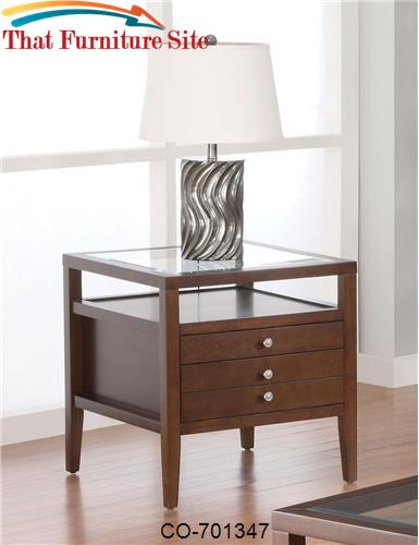La Vista End Table with Beveled Glass by Coaster Furniture  | Austin