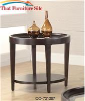 Occasional Group Oval End Table with Beveled Glass Top by Coaster Furniture 