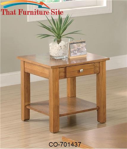 Occasional Group End Table with Drawer and Base Shelf by Coaster Furni