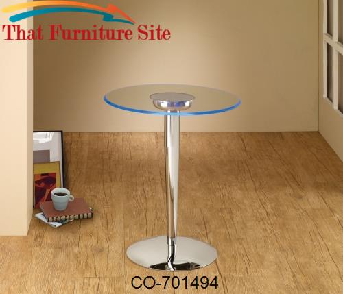 LED Transitioning 21&quot; LED Accent Table with Chrome Base by Coaster Fur