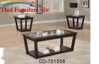 3 Piece Occasional Table Sets Contemporary 3 Piece Occasional Table Set with Glass Tops by Coaster Furniture 