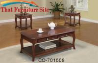 3 Piece Occasional Table Sets Traditional 3 Piece Occasional Table Set with Parquet Top by Coaster Furniture 