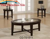 3 Piece Occasional Table Sets 3 Piece Occasional Table Set with Tempered Glass Insert by Coaster Furniture 