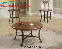 3 Piece Occasional Table Sets Round Coffee Table and End Table Set by Coaster Furniture 