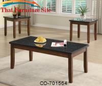 3 Piece Occasional Table Sets 3-Piece Contemporary Faux Marble Top Occasional Table Set by Coaster Furniture 