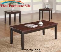3 Piece Occasional Table Sets 3-Piece Faux Rosewood Coffee &amp; End Table Set by Coaster Furniture 