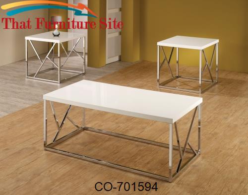 3 Piece Occasional Table Sets Set of 3 High-Gloss Occasional Tables wi