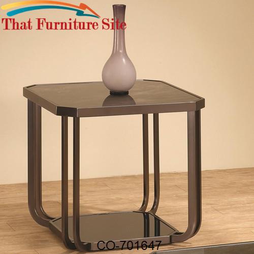 701640 End Table with Marble-Like Top by Coaster Furniture  | Austin