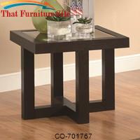 Occasional Group Contemporary End Table with Tempered Glass Top by Coaster Furniture 
