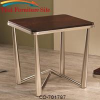 Occasional Group Square End Table with Brushed Nickel Base by Coaster Furniture 
