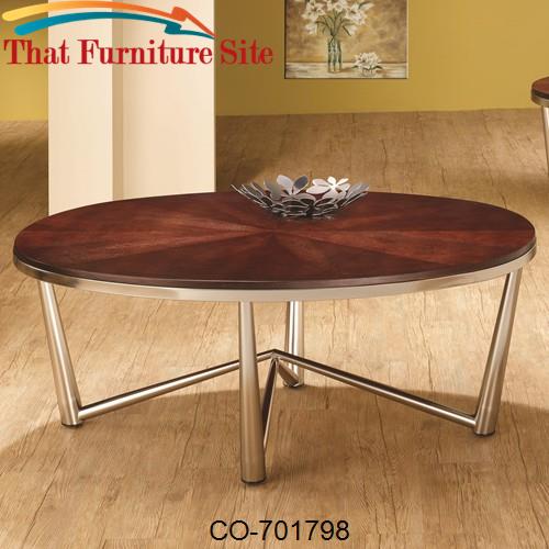 Occasional Group Contemporary Coffee Table with Brushed Nickel Base by