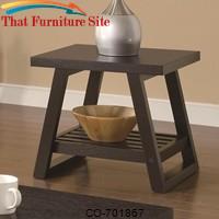 Occasional Group Casual End Table with Slatted Bottom Shelf by Coaster Furniture 