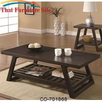Occasional Group Casual Coffee Table with Slatted Bottom Shelf by Coaster Furniture 