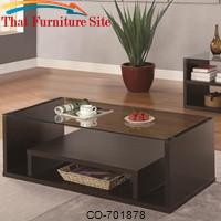 Occasional Group Cappuccino Coffee Table with Pull Out Shelf by Coaster Furniture 