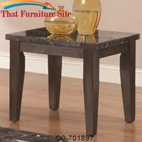 Occasional Group Casual Marble Topped End Table by Coaster Furniture 