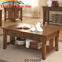 Occasional Group 2 Drawer Coffee Table with Shelf by Coaster Furniture 