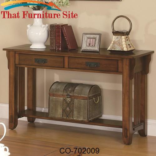 Occasional Group 2 Drawer Sofa Table with Shelf by Coaster Furniture  