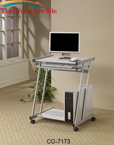 Desks Contemporary Computer Desk with Keyboard Tray and Casters by Coa