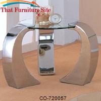 Custer Contemporary Metal End Table with Round Glass Top by Coaster Furniture 