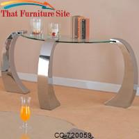 Custer Contemporary Sofa Table with Metal Base and Curved Glass Top by Coaster Furniture 