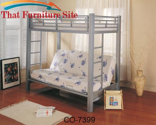 Bunks Twin Over Futon Metal Bunk Bed By, Coaster Metal Bunk Bed