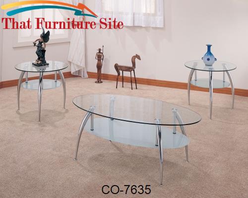 3 Piece Occasional Table Sets 3 Piece Chrome and Glass Occasional Tabl