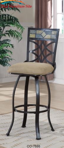 Dining Chairs and Bar Stools 29&quot; Metal Bar Stool with Upholstered Seat