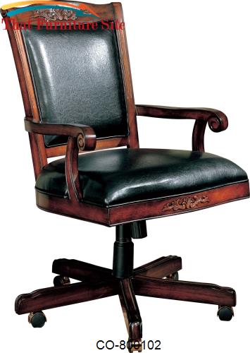 Office Chairs Traditional Faux Leather Office Task Chair by Coaster Fu