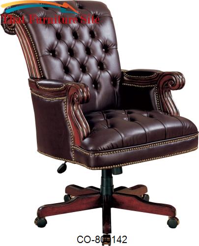 Office Chairs Traditional Leather Executive Chair by Coaster Furniture