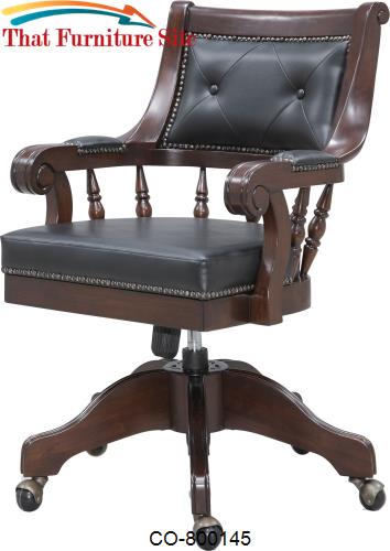 Office Chairs Traditional Rich Brown Executive Chair with Nailhead Tri