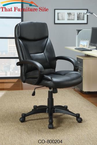 Office Chairs Contemporary Upholstered Black Executive Chair by Coaste