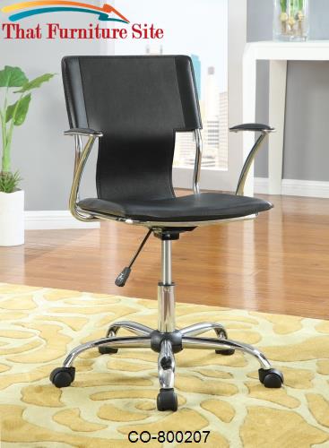 Office Chairs Contemporary Adjustable Height Black Task Chair by Coast