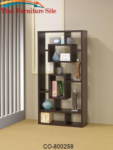 Bookcases Cappuccino Bookshelf with Rectangular Shelves by Coaster Fur