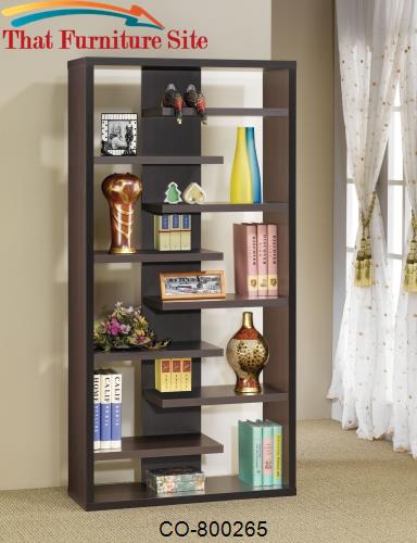 Bookcases Contemporary Asymmetrical Bookcase by Coaster Furniture  | A