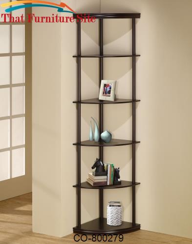 Bookcases Corner Bookshelf in Dark Finish by Coaster Furniture  | Aust
