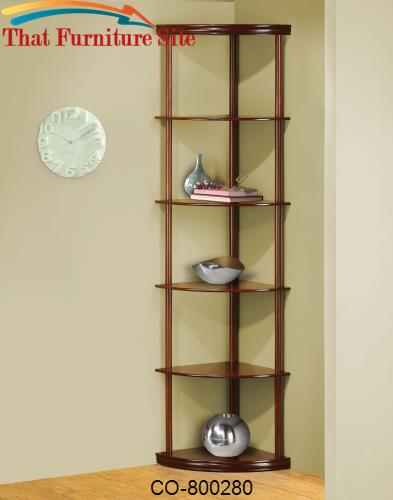 Bookcases Corner Bookshelf in Medium Finish by Coaster Furniture  | Au